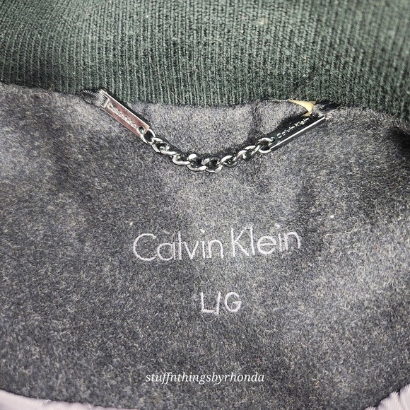 Calvin Klein Men's Charcoal Gray Wool Blend Full Double Zip Jacket - Size L /54" - Picture 7 of 12